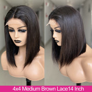 Short Straight 4x4 Closure Bob Wig Lace Front Human Hair Wigs For Women Brazilian Remy 13x4 HD Transparent Lace Frontal Wig