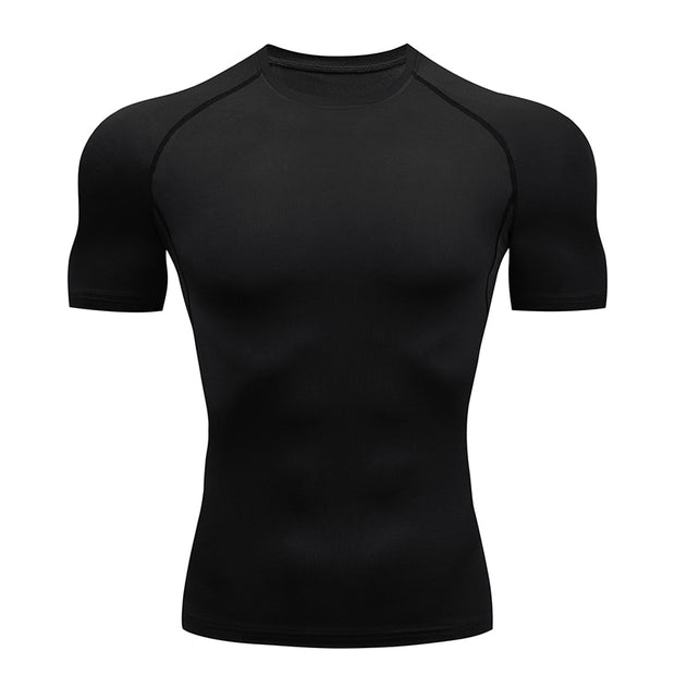 T-shirts de Compression de course à pied pour hommes maillot de Football à séchage rapide Fitness vêtements de Sport serrés Gym Sport chemise à manches courtes respirant