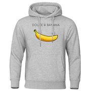 Dolce &amp; Banana 印花男士运动衫时尚休闲连帽衫秋季宽松套头衫上衣口袋抓绒保暖运动服男