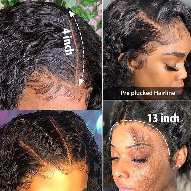 Water Wave Lace Front Wig Human Hair Wigs For Black Women Brazilian Hair 30 Inch Wet  And Wavy HD Loose Deep Wave Frontal Wig
