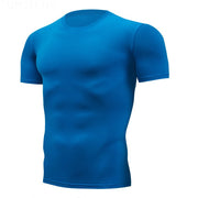 Quick Dry Running Men&#39;s Compression T-shirt Breathable Football Suit Fitness Tight Sportswear Riding Short Sleeve Shirt Workout