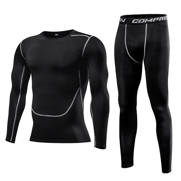 Men Clothing Sportswear Gym Fitness Compression Suits Running Set Sport Outdoor Jogging Quick Dry Tight