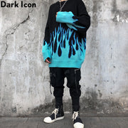 DARK ICON Blue Flame Sweater Me 2019冬季街头男装卫衣套头针织衫男