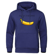 Dolce &amp; banane impression hommes sweat mode décontracté sweats à capuche automne hauts pullover poche polaire chaud vêtements de sport homme