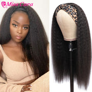 Headband Wig Human Hair Kinky Straight Brazilian Human Hair Wig For Black Women Deep Wave Wig Human Hair kinky Curly Wig No Glue
