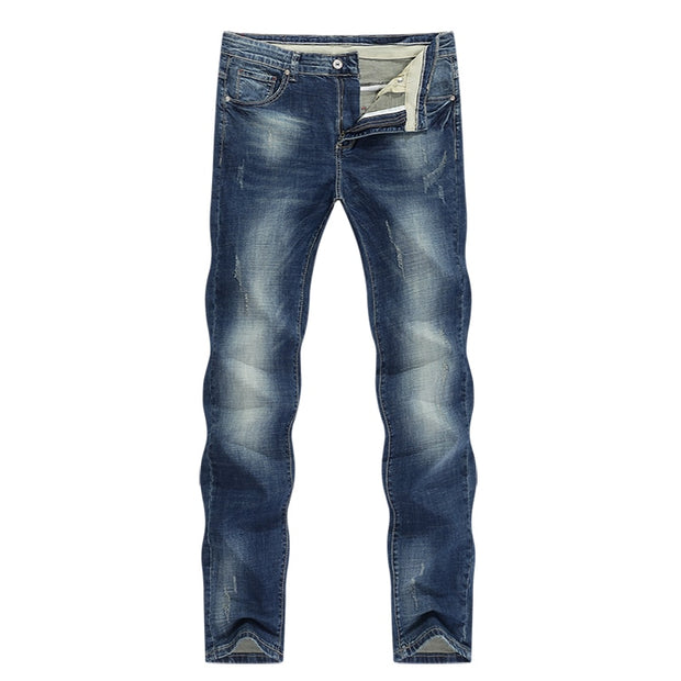 Dark Blue Jeans Men Stretch Slim Straight Regular Fit Spring Casual Pants Denim Trousers Men&#39;s Clothing Man Jeans Fashion Brand