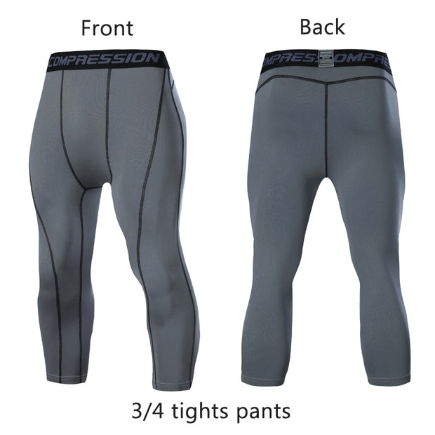 Collants de Sport de course pour hommes pantalons de basket-ball Leggings de Compression recadrés Gym Fitness Sportswear pour pantalons de sport masculins