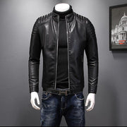 HCXY 2021 Autumn and winter Men&#39;s Leather Jackets Coats High quality Slim Fit Windproof Waterproof PU Leather jacket Men