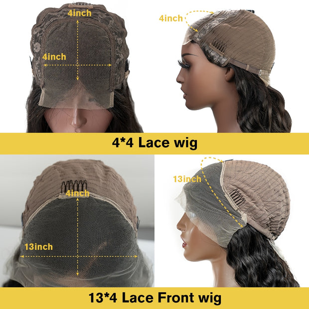 Brazilian Curly Bob Human Hair Wig 13x4 Deep Wave Lace Front Human Hair Wigs for Women HD Transparent Lace Frontal Closure Wig