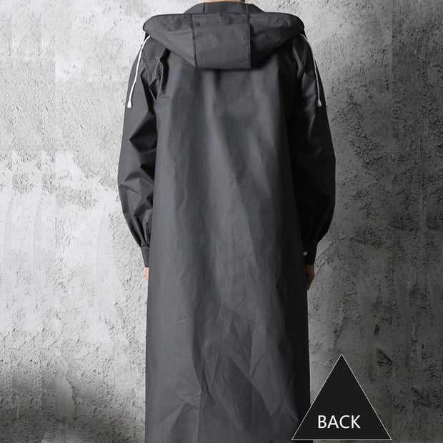 Black Fashion Adult Waterproof Long Raincoat Women Men Rain coat Hooded For Outdoor Hiking Travel Fishing Climbing Thickened