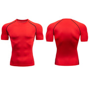 Men&#39;s Running Compression Tshirts Quick Dry Soccer Jersey Fitness Tight Sportswear Gym Sport Short Sleeve Shirt Breathable