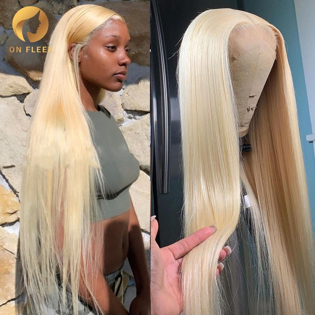 613 Wig Bone Straight Human Hair Wigs For Women Transparent Pre Plucked Colored Hd Glueless Honey Blonde Lace T Part Wig 30 Inch