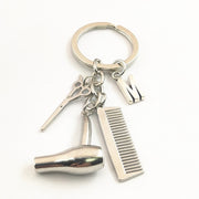 2020发型师必备电吹风剪刀梳子装饰钥匙扣美发师礼品钥匙扣电吹风字母钥匙圈