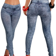Women Leggings Denim Jeans Pants With Pocket Slim Leggings Women Fitness Blue Black Leggins 2021