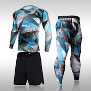 Quick Dry Camouflage Men&#39;s Running Sets Compression Sports Suits Skinny Tights Clothes Gym Rashguard Fitness Sportswear Men 2021