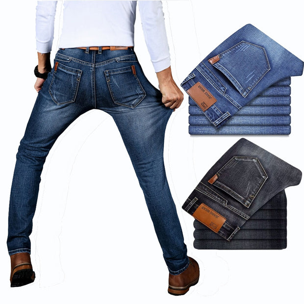 Printemps automne 2021 hommes Smart élastique jean affaires mode droit régulier Stretch Denim pantalon hommes jean 28-40