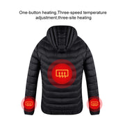 Épaissir les vestes chauffantes électriques vers le bas USB vers le bas coton extérieur manteau à capuche hiver thermique plus chaud vestes hiver en plein air