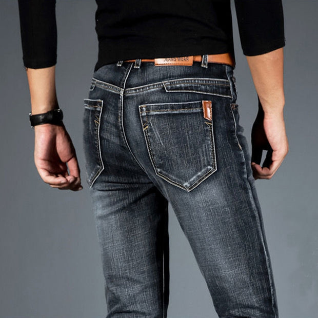 Printemps automne 2021 hommes Smart élastique jean affaires mode droit régulier Stretch Denim pantalon hommes jean 28-40