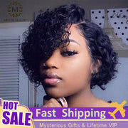 13x4 Curly Bob Lace Front Wigs 4x4 6x6 Lace Closure Wig Short Bob Wig Lace Front Human Hair Wigs Pixie Cut Lace Wig 250 Density