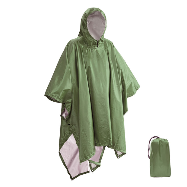 便携式多功能 3 合 1 雨衣远足野营雨衣雨披垫遮阳篷耐用户外活动雨具用品