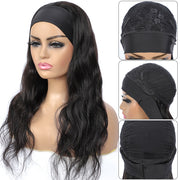 APsavings Headband Wig Human Hair Scarf Wig 180% Density Remy Brazilian Body Wave Wig Natural Wavy Glueless Human Hair Wigs for Women