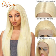 613 Honey Blonde Lace Frontal Wig Straight Human Hair Wigs 13X4 HD Lace Frontal Wigs PrePlucked Transparent Lace Wig For Women