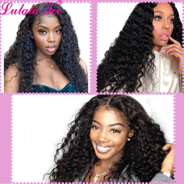 13x4 Deep Wave Lace Front Wig Brazilian Lace Frontal Human Hair Wigs Pre Plucked Remy Hair 4x4 Lace Closure Wig 30 Inch