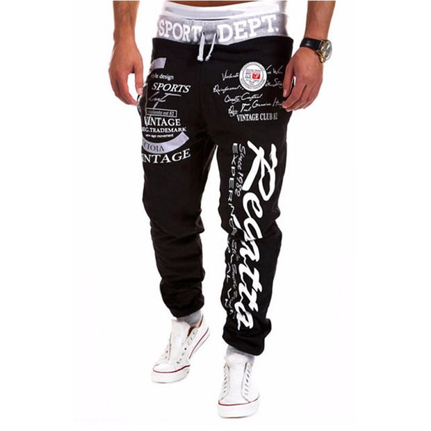 Men&#39;s Jogger Casual Pants Hip Hop Fitness Sportswear Bottoms Tight Sweatpant Trousers Printed Gym Jogging Sweatpants Streetwear