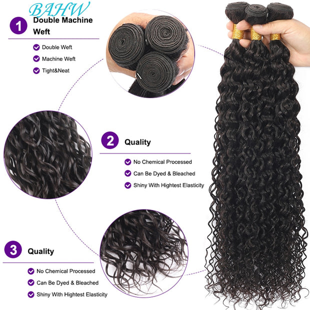 100% Water Wave Human Hair Bundles Brazilian Remy Hair Extensions 30 inches Human Hair Bundles Factory price Curly Weave Bundles