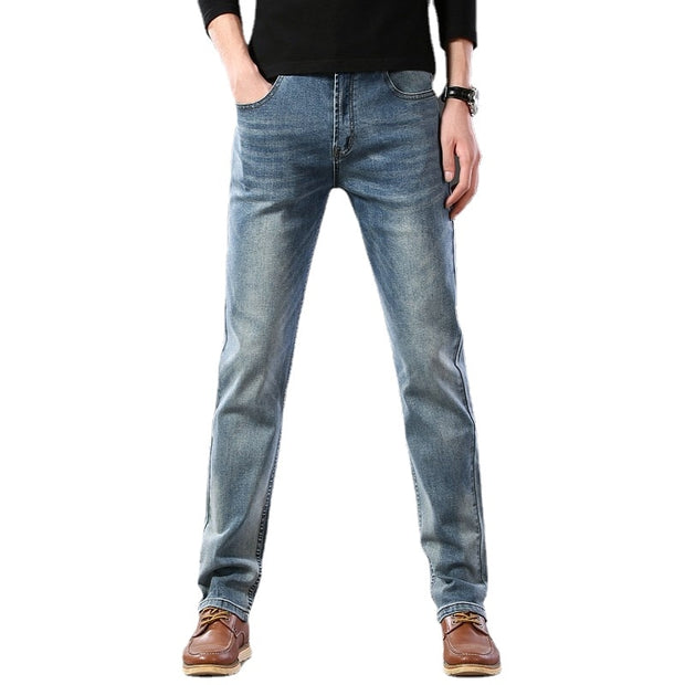 2022 SULEE  Brand Slim Fit New Men&#39;s Jeans Business Casual Elastic Comfort Straight Denim Pants Male High Quality  Trousers