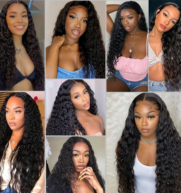 13x4 Deep Wave Lace Front Wig Brazilian Lace Frontal Human Hair Wigs Pre Plucked Remy Hair 4x4 Lace Closure Wig 30 Inch