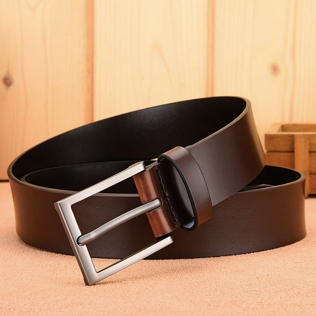 Male Genuine Leather Belts For Men&#39;s High Quality Luxury Pin Buckle Jeans Cowskin Casual Belt Business Cowboy Waistband