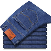 Brand 2021 New Men&#39;s Fashion Jeans Business Casual Stretch Slim Jeans Classic Trousers Denim Pants Male Black Blue