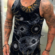 Men's Tank Top Floral Print Summer 2022 Mens Clothing Gym Sportwear Male Fitness Tshirt Casual Slim Fit Sleeveless Vest Tops