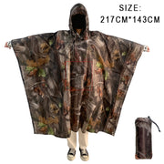 Portable Multifunctional 3 In 1 Rain Coat Hiking Camping Raincoat Poncho Mat Awning Durable Outdoor Activity Rain Gear Supplie