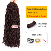 12 18inch Soft Synthetic Nu Locs Crochet Hair Afro Dreadlocks  Faux Locs Goddess Twist Crochet Braiding Hair Extension Reggae