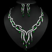 New Crystal Jewelry Zircon Jewelry Set Tassel Pendant