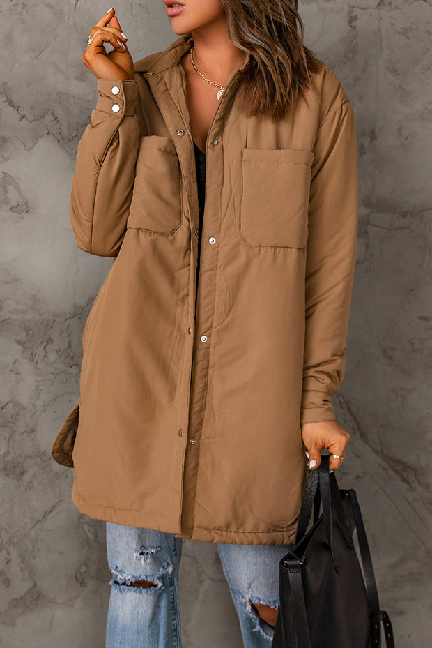 APsavings Snap Down Side Slit Jacket with Pockets