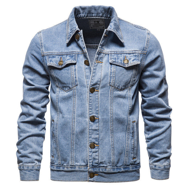 Men's Denim Jacket Casual Button Down Jeans Coat
