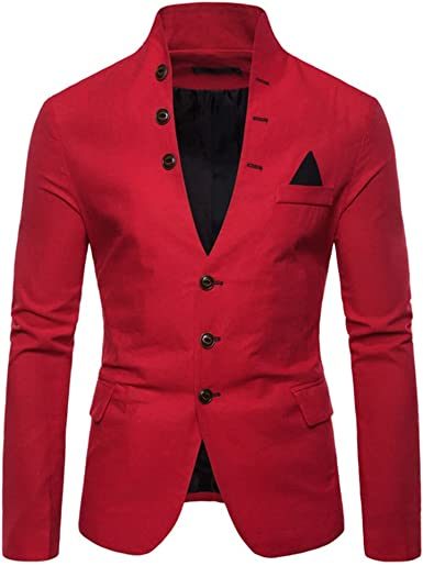 Men's Suit Jacket Casual Slim Fit Coat Lightweight Business Daily Blazers Formal Solid Color Dress Coats