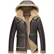 Genuine Leather Jacket Men Clothing 2022 Winter Real Fur Coat Hooded Sheepskin Shearling Jackets For 703 KJ5860