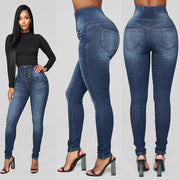 European And American Women's High Waist  Slim Jeans Women